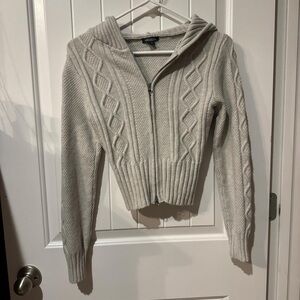 Wild Fable Hooded Zip-Up Cardigan - Light Gray